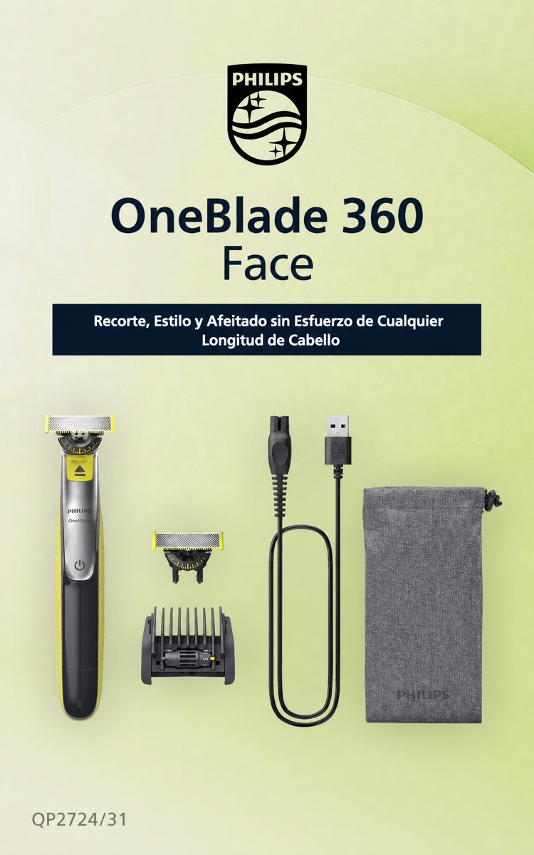 Philips OneBlade 360° Shaver + Extra Blade + 5-in-1 Comb